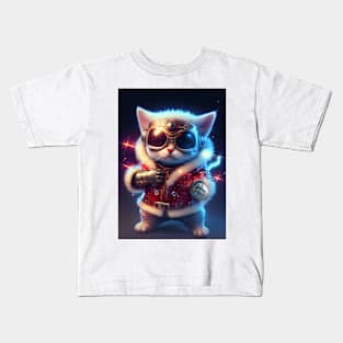 Cute Space Cat - Anime Art design Kids T-Shirt